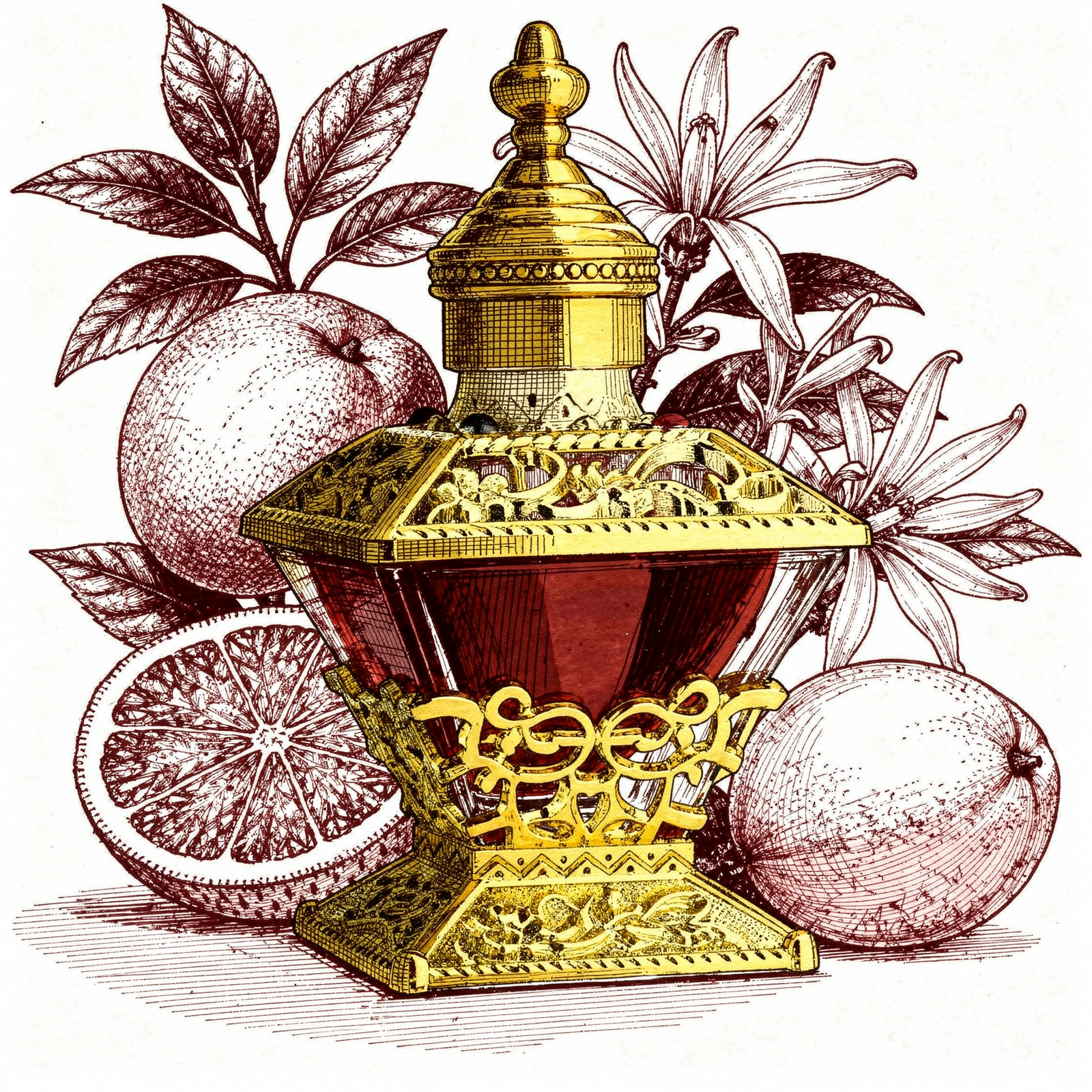 Attar Al Kaaba and men Al Haramain Perfumes — ilustração editorial