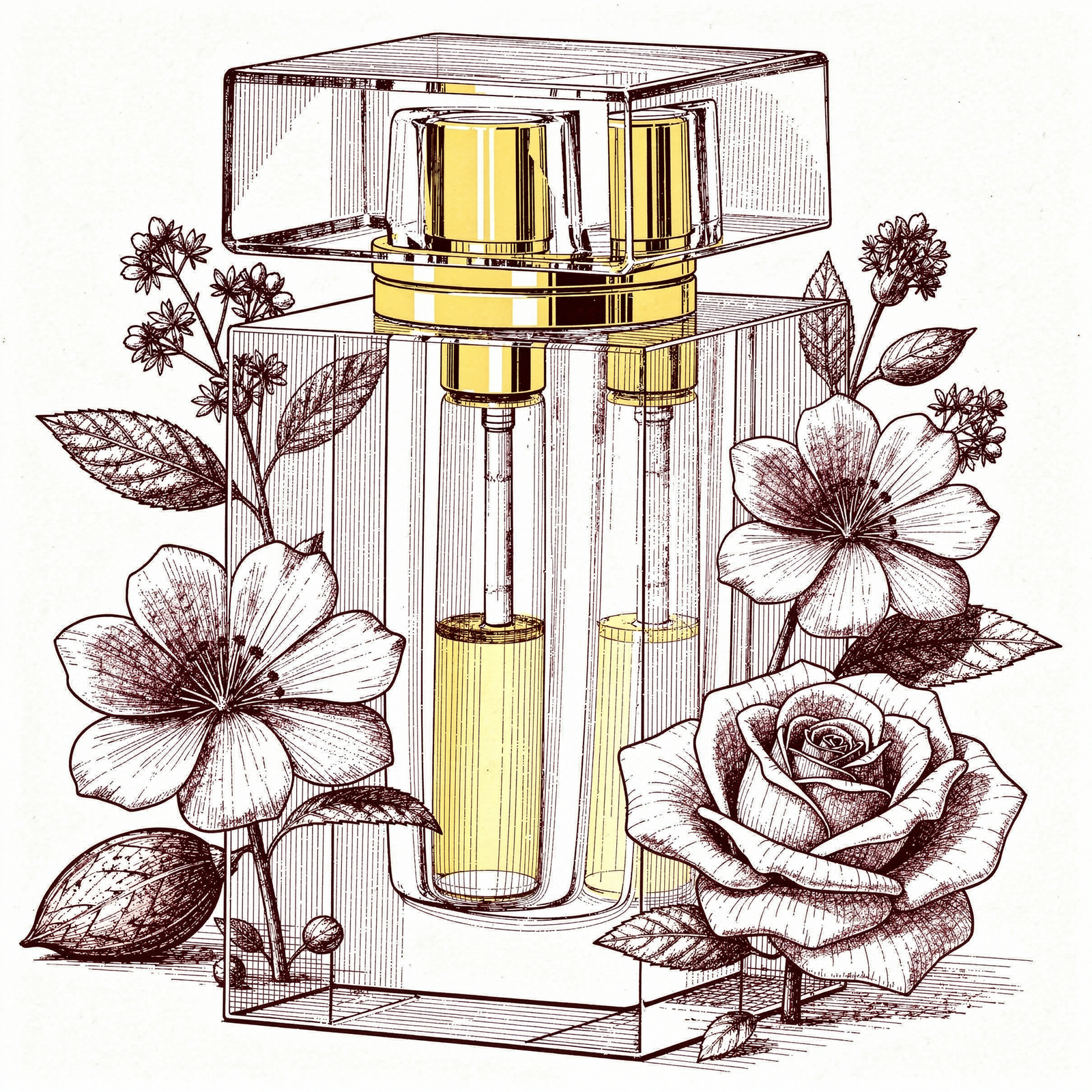 Nebras Al Ishq Noor and men Rasasi — ilustração editorial