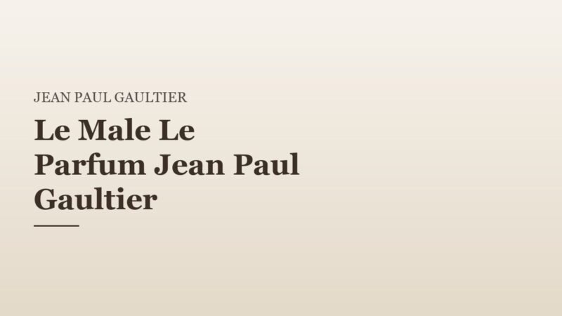 Le Male Le Parfum Jean Paul Gaultier