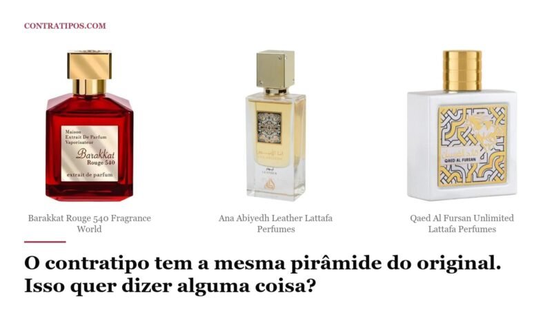 O contratipo tem a mesma pirâmide do original. Isso quer dizer alguma coisa?